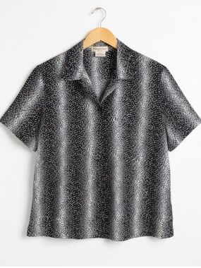 Notations NWOT Black and White Polka Dot Button Down Blouse
